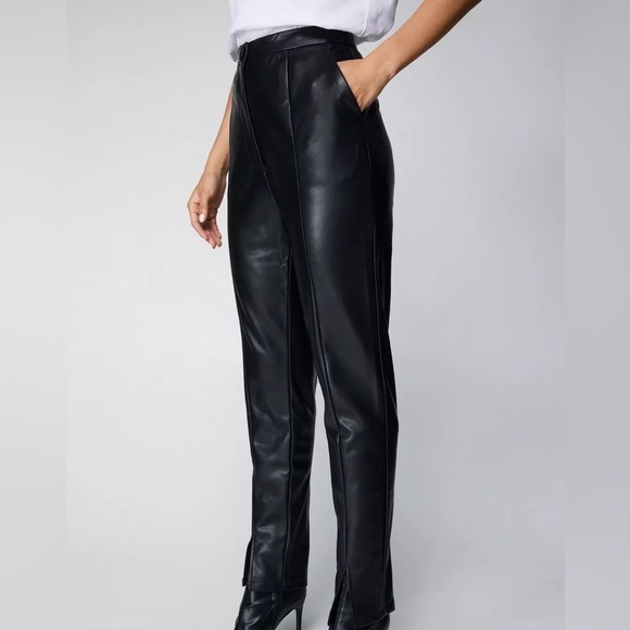 Nasty Gal Faux Leather Solit Front Plant - US 2 - Picture 2 of 6